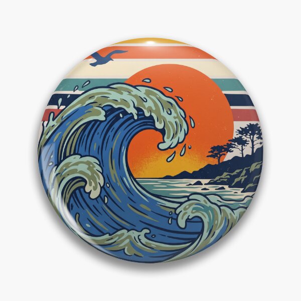 Item preview, The Great Retro Waveret - Scenic Coastal Shoreline designed and sold by dudelinart.