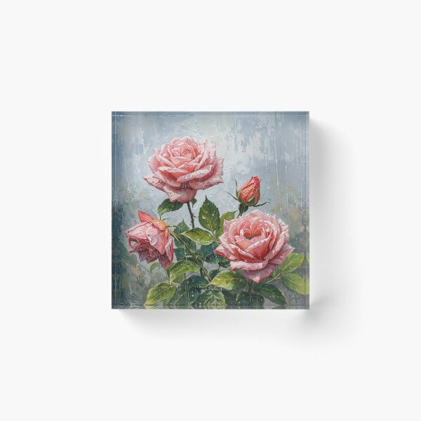 Item preview, painted pink roses in the rain designed and sold by ArcaneVisionArt.