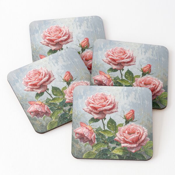 Item preview, painted pink roses in the rain designed and sold by ArcaneVisionArt.