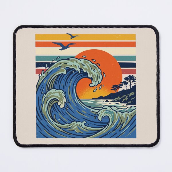 Item preview, The Great Retro Waveret - Scenic Coastal Shoreline designed and sold by dudelinart.