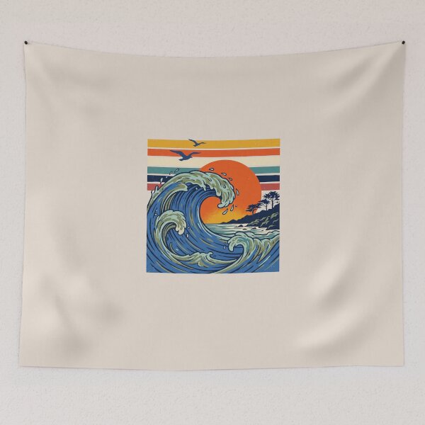 Item preview, The Great Retro Waveret - Scenic Coastal Shoreline designed and sold by dudelinart.