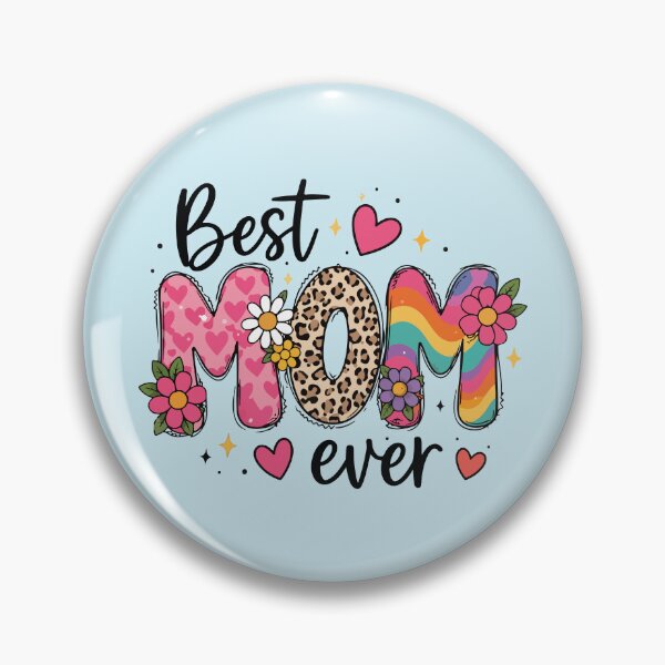 Item preview, Best Mom Ever Retro Leopard Floral Mom Desige Colorful Rainbow Heart designed and sold by BrownHorse90s.