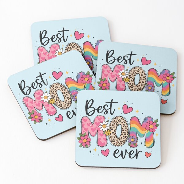 Artikelvorschau, Beste Mama aller Zeiten – Retro-Leoparden-Blumen-Motiv, buntes Regenbogenherz entworfen und verkauft von BrownHorse90s.