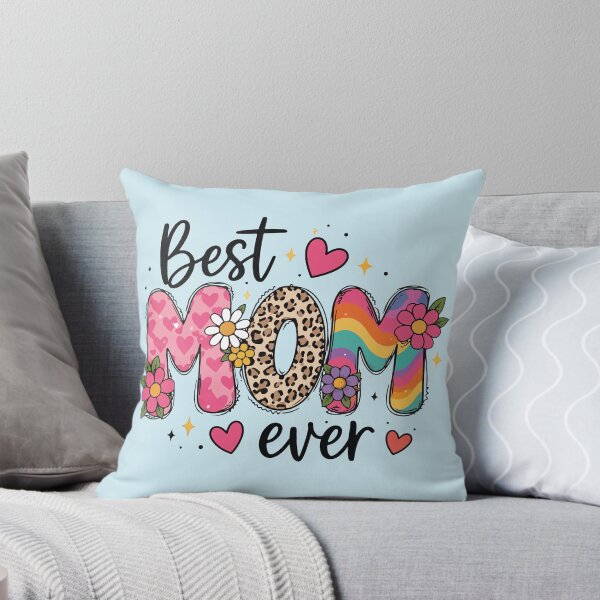 Item preview, Best Mom Ever Retro Leopard Floral Mom Desige Colorful Rainbow Heart designed and sold by BrownHorse90s.