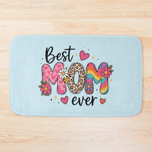 Item preview, Best Mom Ever Retro Leopard Floral Mom Desige Colorful Rainbow Heart designed and sold by BrownHorse90s.