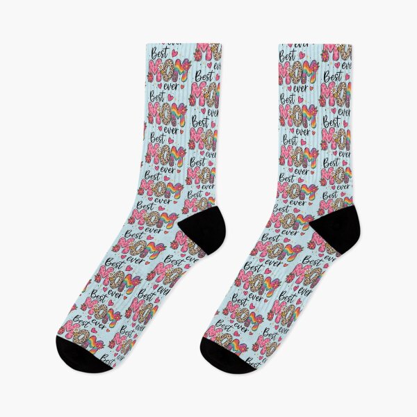 Item preview, Best Mom Ever Retro Leopard Floral Mom Desige Colorful Rainbow Heart designed and sold by BrownHorse90s.