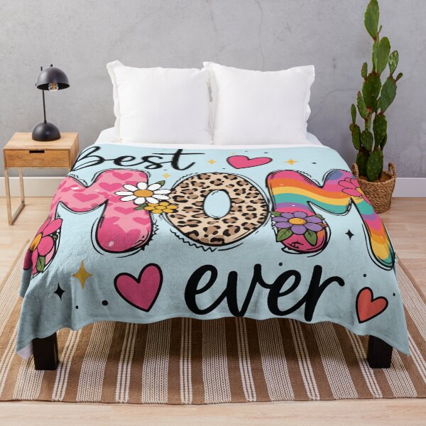 Item preview, Best Mom Ever Retro Leopard Floral Mom Desige Colorful Rainbow Heart designed and sold by BrownHorse90s.