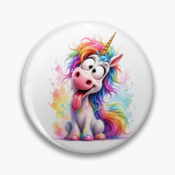 Item preview, Funny Crazy Unicorn with Rainbow Hair designed and sold by Cartoonproject.