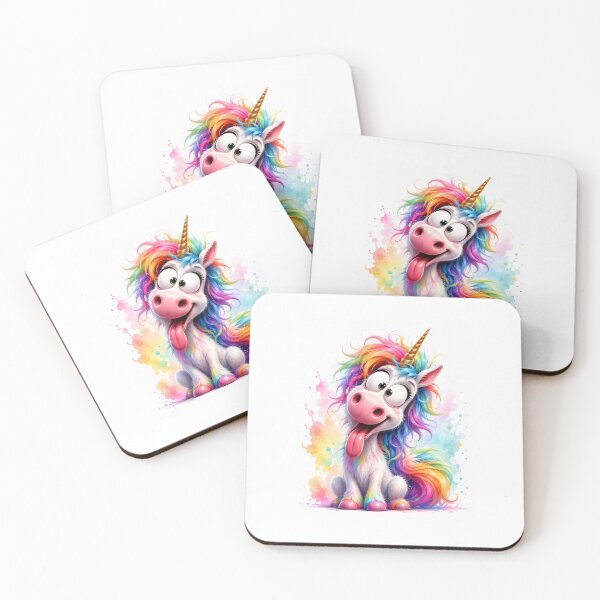Item preview, Funny Crazy Unicorn with Rainbow Hair designed and sold by Cartoonproject.