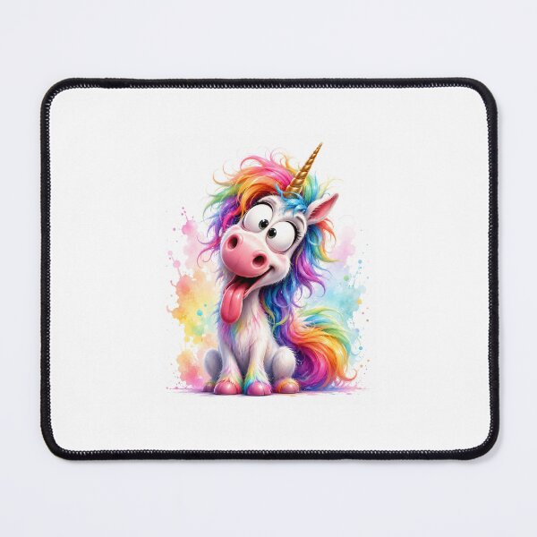 Item preview, Funny Crazy Unicorn with Rainbow Hair designed and sold by Cartoonproject.