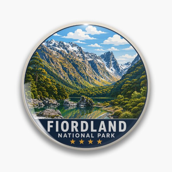 Item preview, Fiordland National Park New Zealand Vintage Fjord & Mountain Landscape designed and sold by Gideon Emmerich.