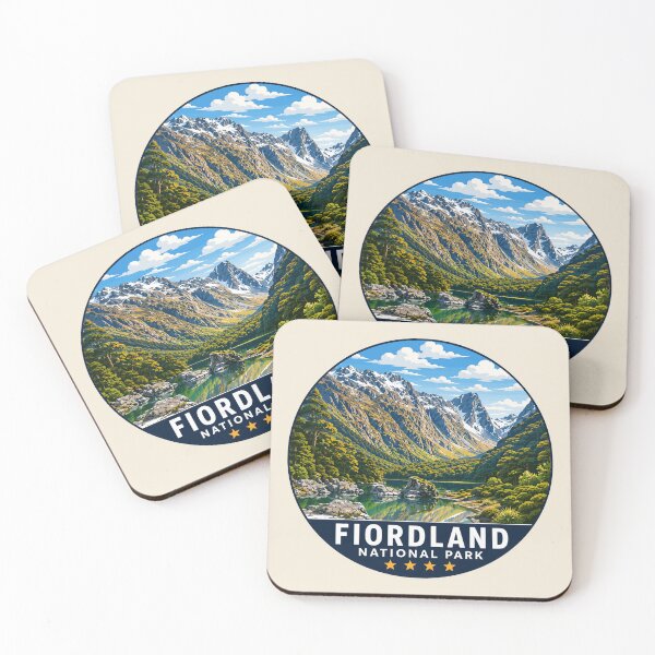 Item preview, Fiordland National Park New Zealand Vintage Fjord & Mountain Landscape designed and sold by Gideon Emmerich.
