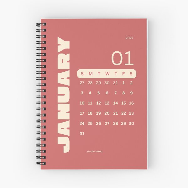 Item preview, January 2027 Monthly Calendar designed and sold by studio-inked.