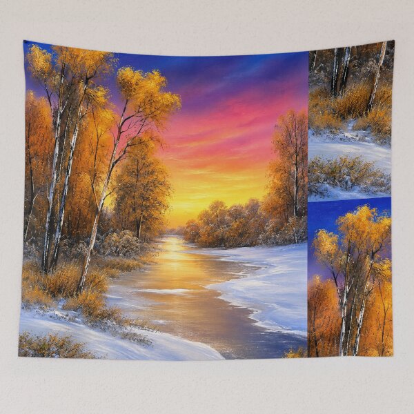 Item preview, Lucid Nature Frozen River and Forest Sun Shining Rising designed and sold by MarlinMatt.