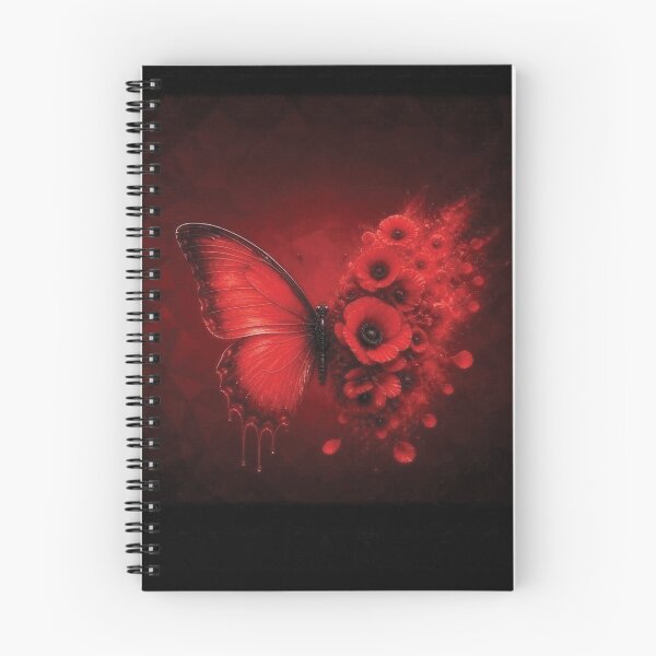 Item preview, Artistic Butterfly Metaphor on Deep Red Background 2 designed and sold by Lucia Amaris Art.