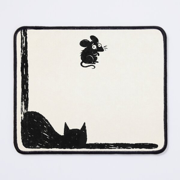 Item preview, Uh Oh! Frightened Mouse and Lurking Cat Silhouette designed and sold by Gigglink.