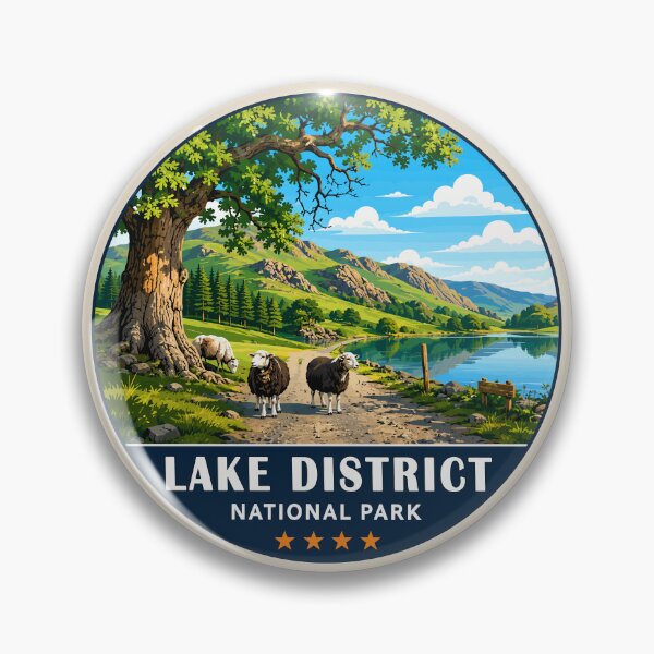 Item preview, Lake District National Park Vintage Mountain & Lake Landscape designed and sold by Gideon Emmerich.