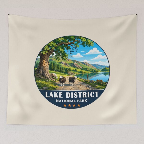 Item preview, Lake District National Park Vintage Mountain & Lake Landscape designed and sold by Gideon Emmerich.