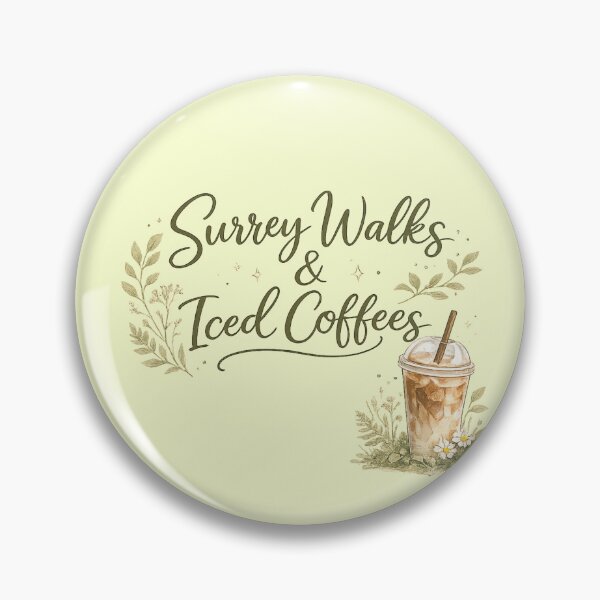 Artikelvorschau, Spaziergänge und Eiskaffee in Surrey | Charmantes Design für Kaffeeliebhaber im Cottagecore-Stil in Surrey entworfen und verkauft von ThatSurreyLife.