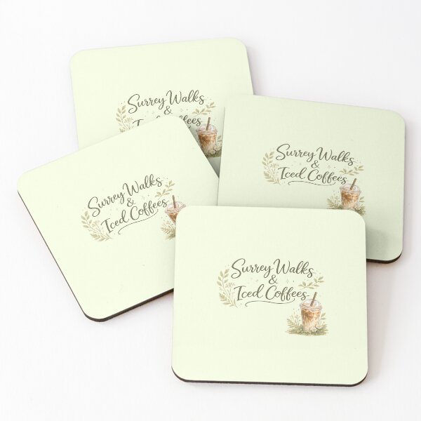 Item preview, Surrey Walks & Iced Coffees | Cute Surrey Cottagecore Coffee Lover Design designed and sold by ThatSurreyLife.