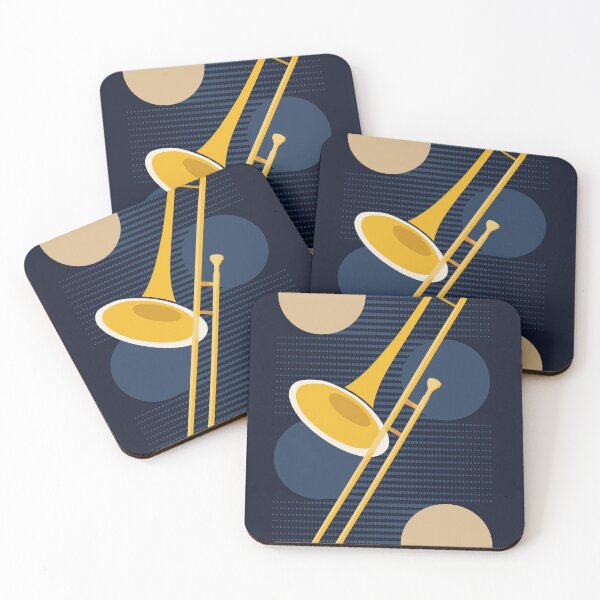 Item preview, Abstract Trombone Print | Minimalist Brass Instrument Art | Modern Geometric Music Print | Contemporary Jazz Decor designed and sold by Studio pod Burom.