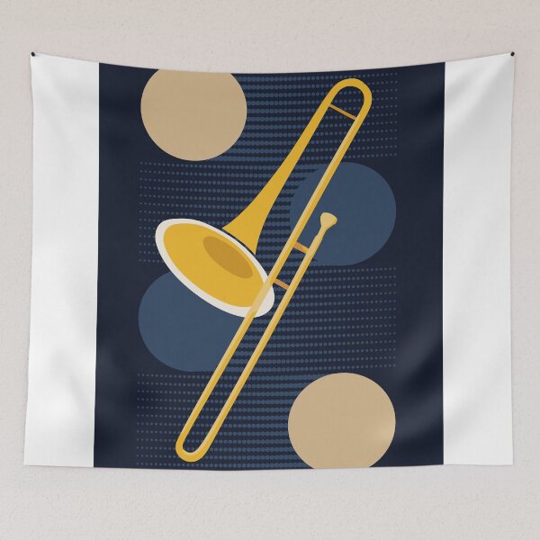 Item preview, Abstract Trombone Print | Minimalist Brass Instrument Art | Modern Geometric Music Print | Contemporary Jazz Decor designed and sold by Studio pod Burom.