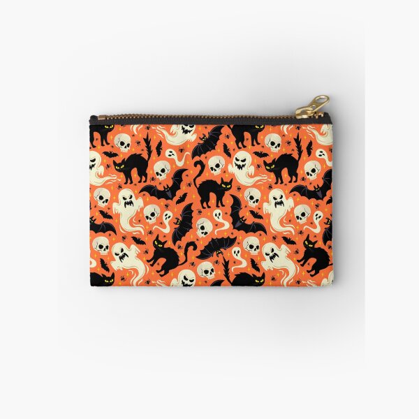 Item preview, Spooky Black Cat & Ghost Halloween Seamless Pattern | Cute Gothic Autumn Design designed and sold by romyca creation_22.
