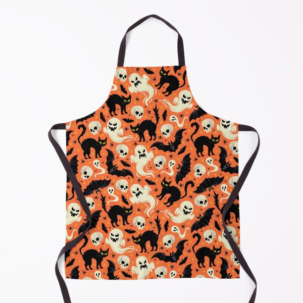 Item preview, Spooky Black Cat & Ghost Halloween Seamless Pattern | Cute Gothic Autumn Design designed and sold by romyca creation_22.