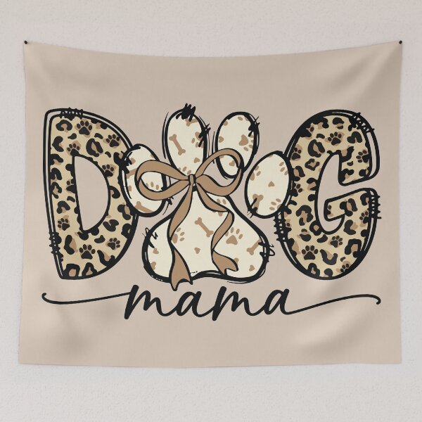 Item preview, Dog Mama / Leopard Print Dog Paw Bow Design/ Cute Pet Mom Graphics/ Dog Lover Gift  designed and sold by BrownHorse90s.