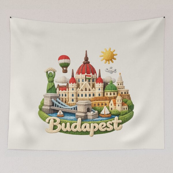Item preview, Cute Knitted Budapest Landmark | Handmade Yarn Knit Travel Souvenir designed and sold by Moons Studio.