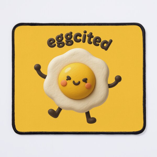 Item preview, Eggcited | Cute Fried Egg Kawaii Character | Funny Breakfast Food Pun designed and sold by Eathusiast.