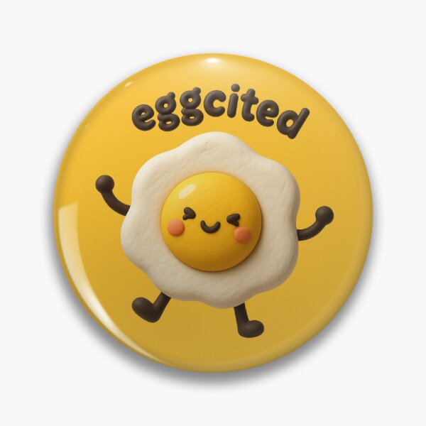 Item preview, Eggcited | Cute Fried Egg Kawaii Character | Funny Breakfast Food Pun designed and sold by Eathusiast.
