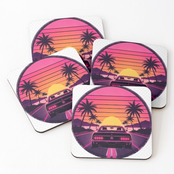 Item preview, 80s Retro Sunset Muscle Car - Synthwave Drive designed and sold by NEXTFORMSTUDIO.