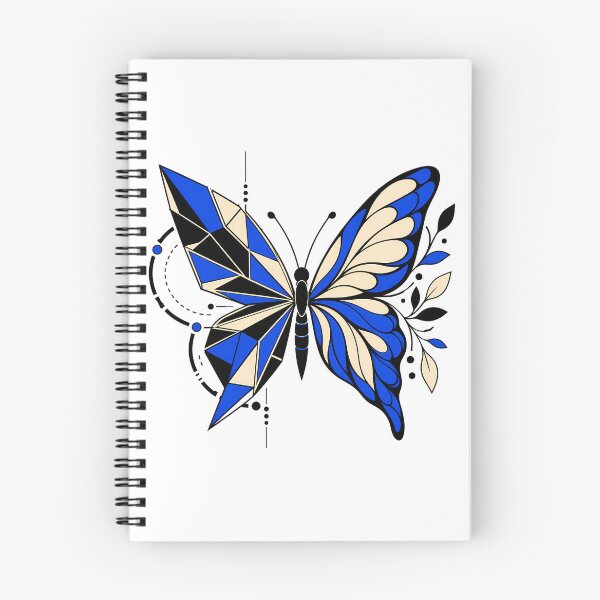 Item preview, Split Geometric Botanical Butterfly in Cobalt Blue designed and sold by The Midnight Archive.