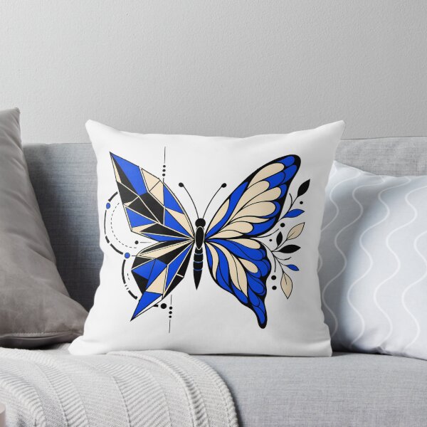Item preview, Split Geometric Botanical Butterfly in Cobalt Blue designed and sold by The Midnight Archive.