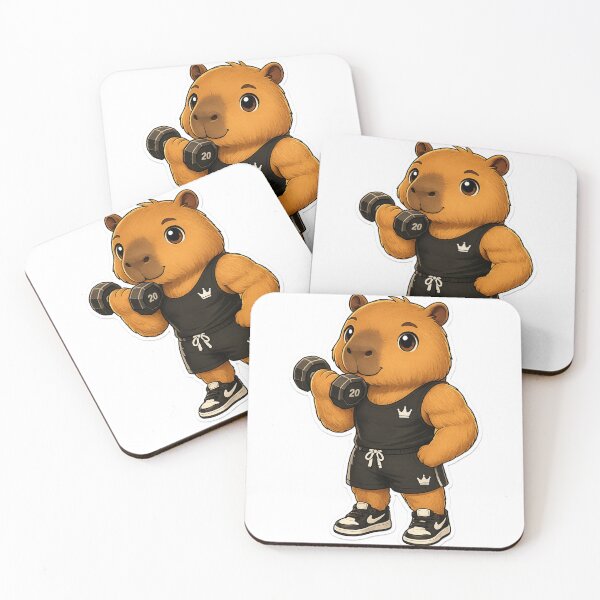 Item preview, Cute Gym Capybara Sticker | Kawaii Fitness Animal Weightlifting Cartoon designed and sold by LeonixPrint.
