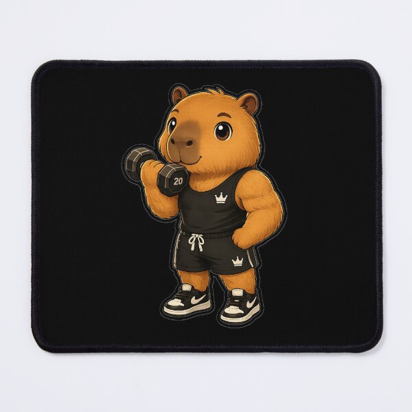Item preview, Cute Gym Capybara Sticker | Kawaii Fitness Animal Weightlifting Cartoon designed and sold by LeonixPrint.