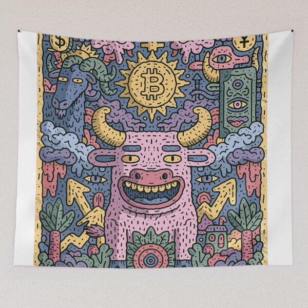 Item preview, Vibrant Crypto Bull Market Doodle Art designed and sold by Romgora.