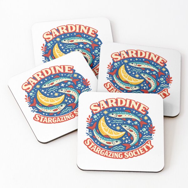 Item preview, Sardine Stargazing Society – Retro Mediterranean Fish Art designed and sold by Doodle Souq.