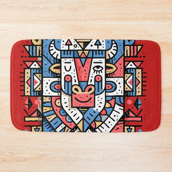 Item preview, Whimsical Geometric Bull: Mystical Folk Art Design designed and sold by Romgora.