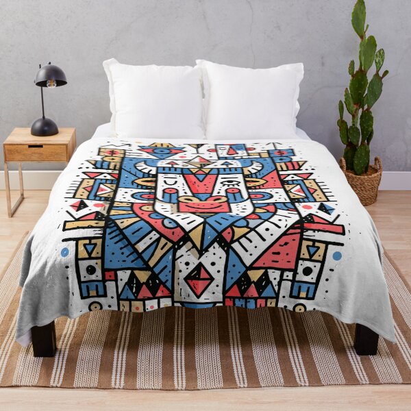 Item preview, Whimsical Geometric Bull: Mystical Folk Art Design designed and sold by Romgora.