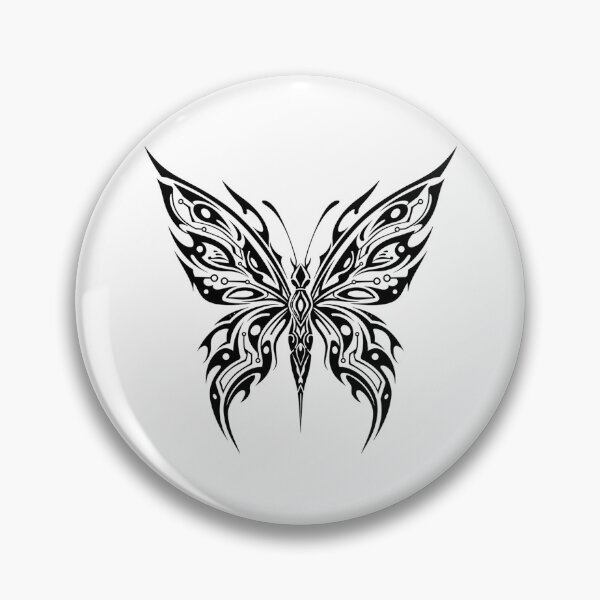 Artikelvorschau, Cyber Tribal Butterfly Blackwork Ornamental Wings entworfen und verkauft von The Midnight Archive.