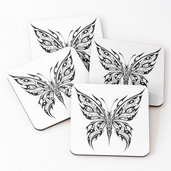 Item preview, Cyber Tribal Butterfly Blackwork Ornamental Wings designed and sold by The Midnight Archive.