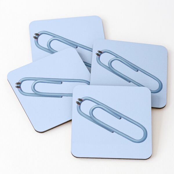 Item preview, Kawaii Blue Paper Clip Office Stationery Art designed and sold by Designs By Amber.