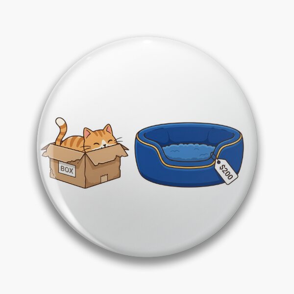 Item preview, Cat Logic: $200 Luxury Bed vs Cardboard Box designed and sold by HumourLabShop.