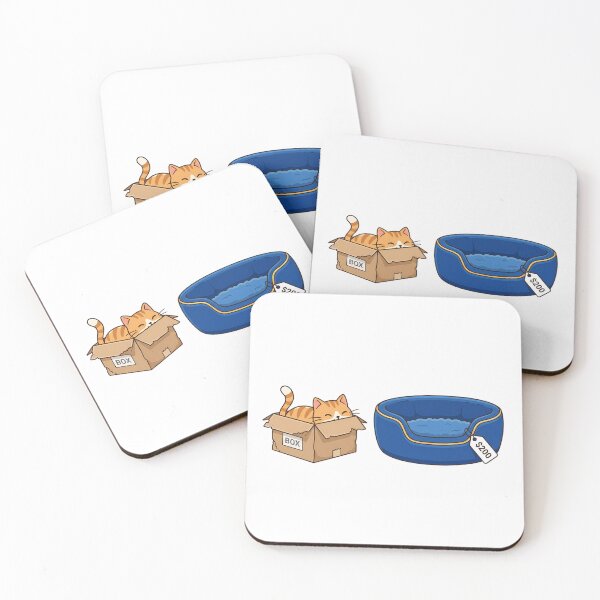 Item preview, Cat Logic: $200 Luxury Bed vs Cardboard Box designed and sold by HumourLabShop.