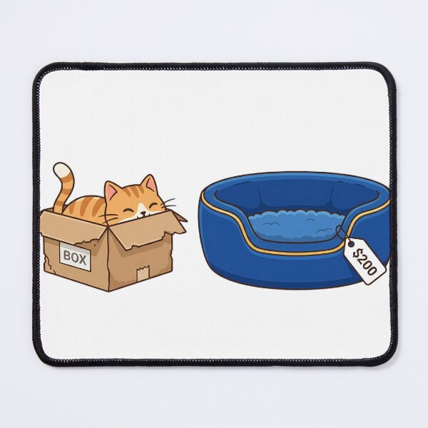 Item preview, Cat Logic: $200 Luxury Bed vs Cardboard Box designed and sold by HumourLabShop.