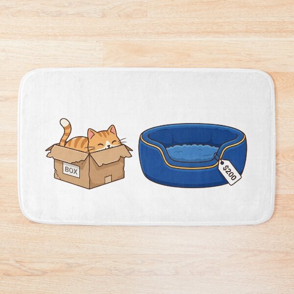 Item preview, Cat Logic: $200 Luxury Bed vs Cardboard Box designed and sold by HumourLabShop.