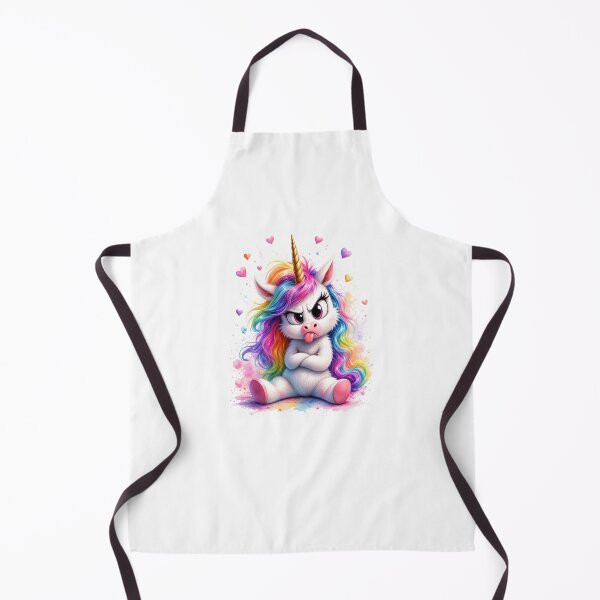Item preview, Cute Grumpy Unicorn with Rainbow Hair designed and sold by Cartoonproject.