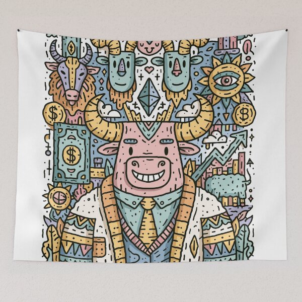 Item preview, Bullish Market Riches: Crypto & Wealth Doodle designed and sold by Romgora.